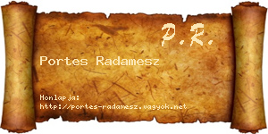 Portes Radamesz névjegykártya